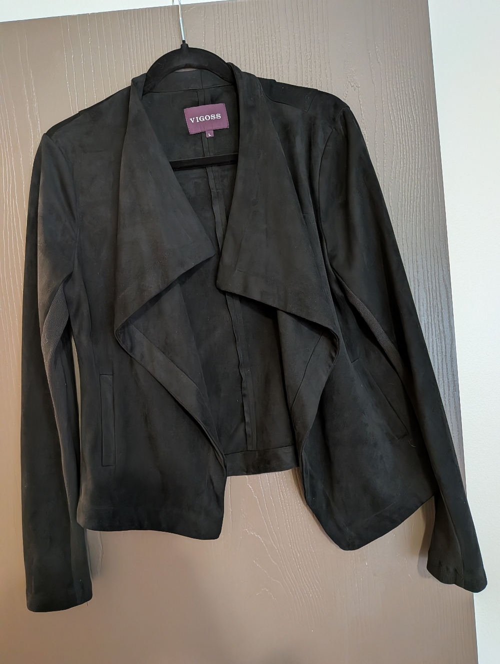 Vigoss Black Suede-Look Fitted Jacket